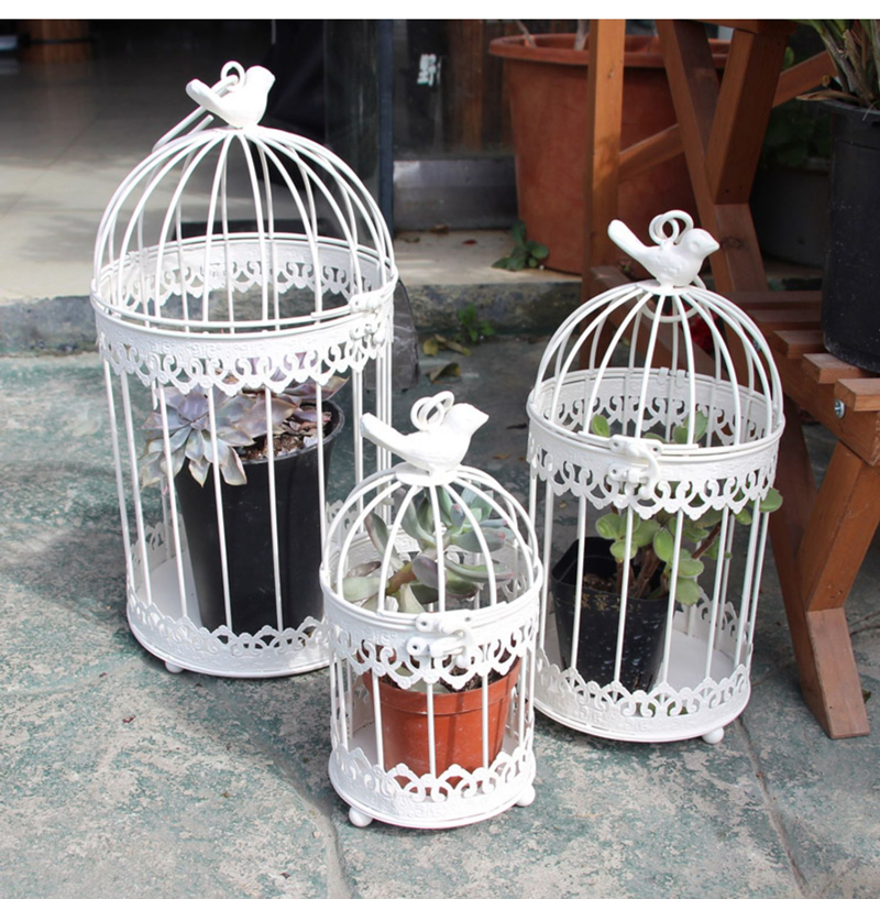 Voli Re Cage Oiseaux En Fer Blanc Pot De Fleur Suspendu Succulent