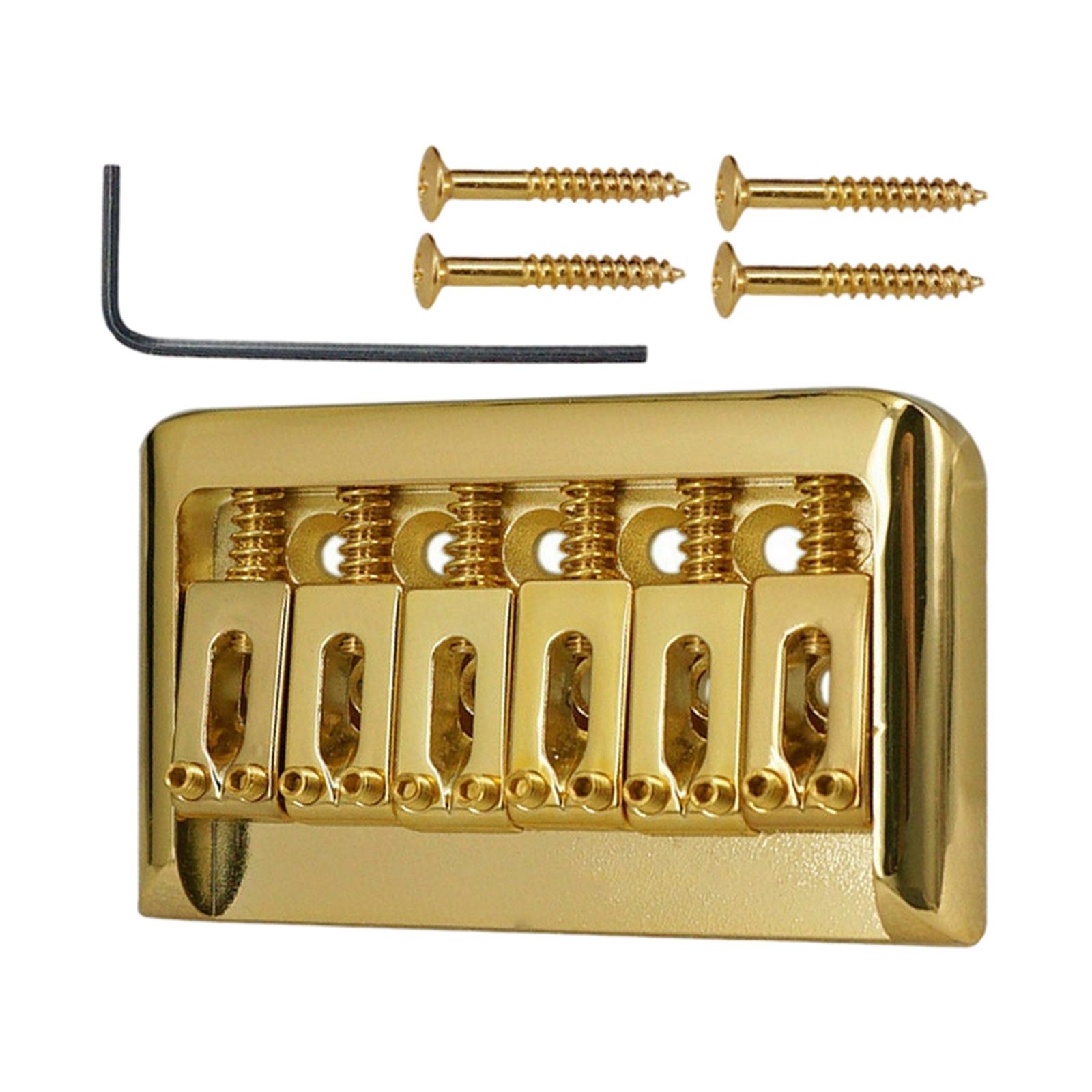 Guitar Hardtail Bridge Saddle with Wrench Screws for 6 String Electric Guitar Parts Chrome Guitar Hardtail Bridge Saddle with Wrench Screws for 6 String Electric Guitar Parts Chrome