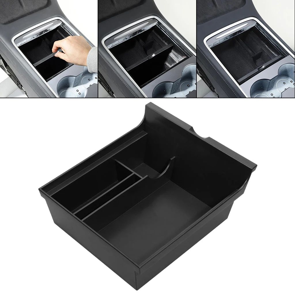 Center Console Organizer Compatible with for Tesla Model 3 Y Accessories, Insert ABS Armrest Box Storage Upgrade Design