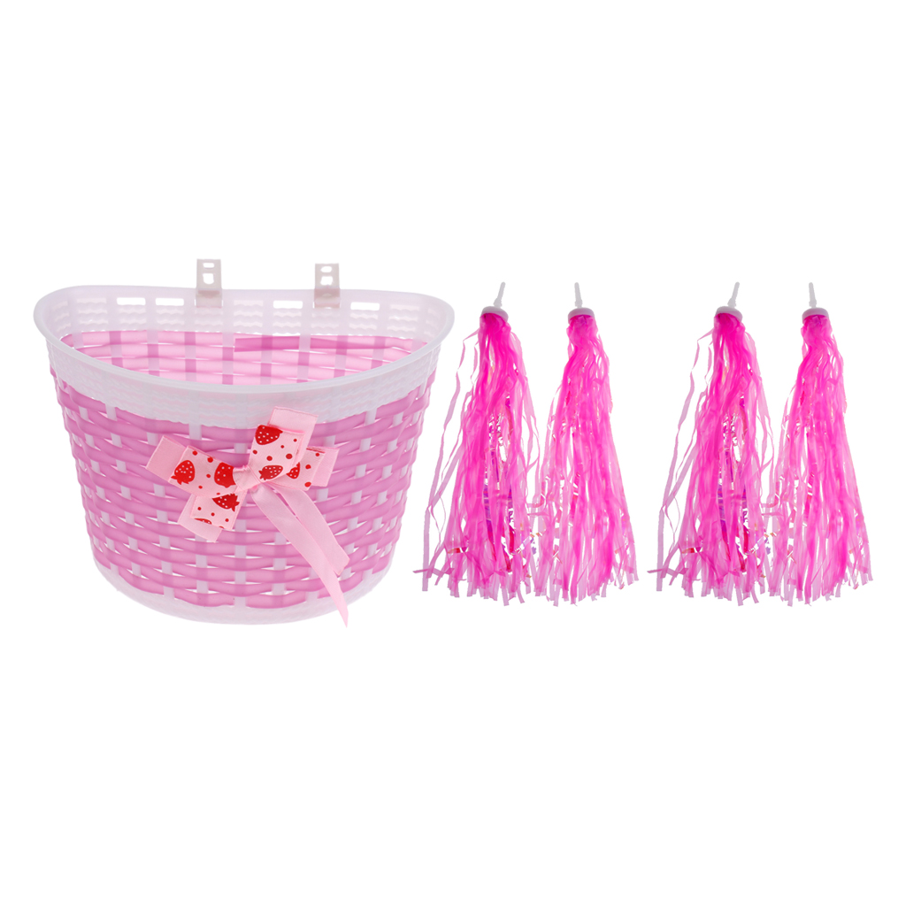 Bike Bicycle Basket Front Decoration + Streamers Handlebar Handle Bar Tassels, Child Bike Accessories Bike Bicycle Basket Front Decoration + Streamers Handlebar Handle Bar Tassels, Child Bike Accessories