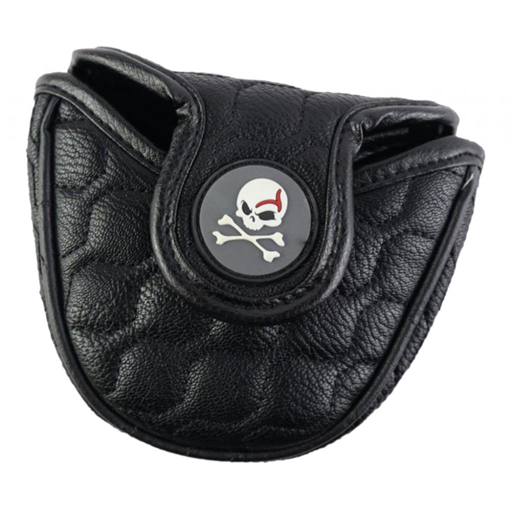Magnetic Golf Mallet Head Cover PU Leather Center Putter Skull Headcover Guard Magnetic Golf Mallet Head Cover PU Leather Center Putter Skull Headcover Guard