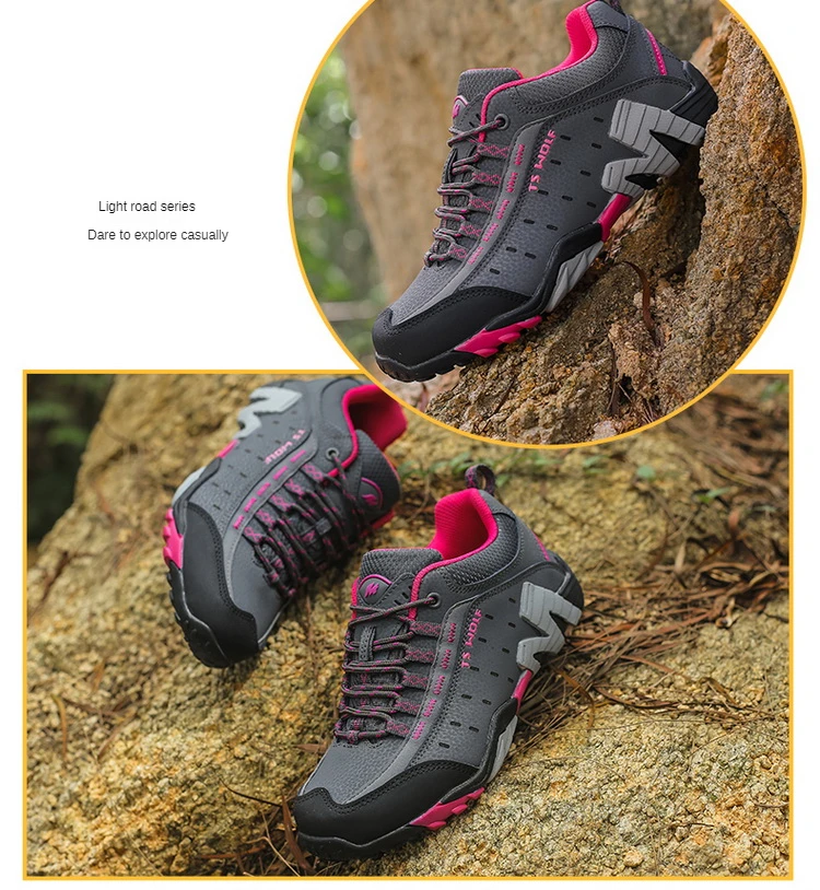 Lekkie męskie buty trekkingowe turystyczne z wodoodporną odkrytą konstrukcją i oddychającą membraną antypoślizgowe - Wianko - 27