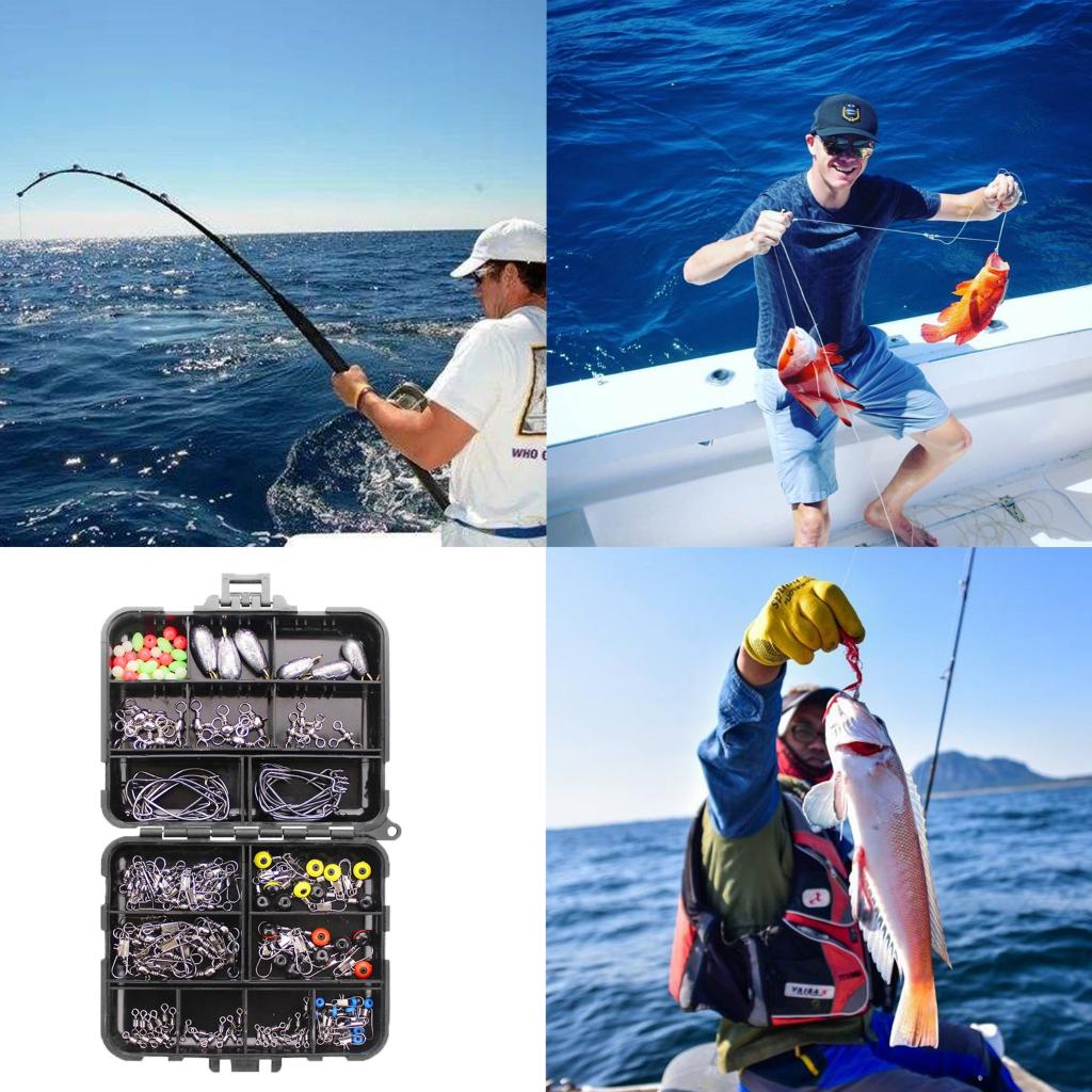 160/187pcs Fishing Accessories Kit Jig Hooks Fishing Set Swivel Slides Rolling Swivels Fishing Bead with Waterproof Tackle Box 160/187pcs Fishing Accessories Kit Jig Hooks Fishing Set Swivel Slides Rolling Swivels Fishing Bead with Waterproof Tackle Box