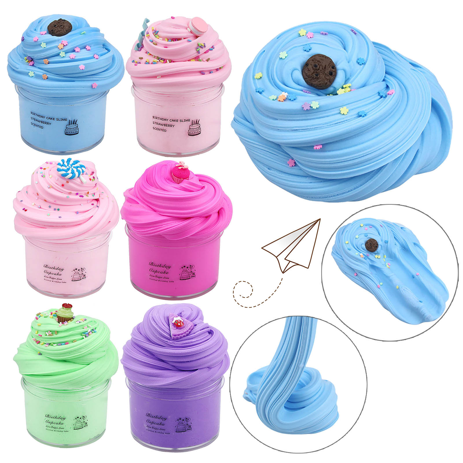 Kit with 4 Pack Butter Slime, Super Soft and Non-Sticky Cloud