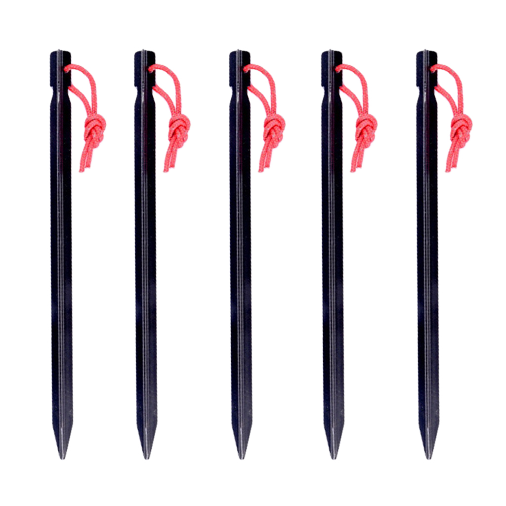 5Pcs/set Heavy Duty Tent Pegs Camping Aluminum Alloy Ground Nail With Rope 5Pcs/set Heavy Duty Tent Pegs Camping Aluminum Alloy Ground Nail With Rope