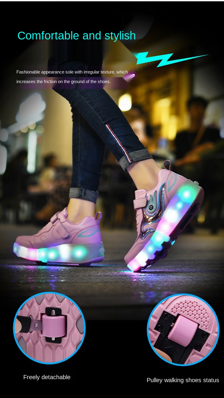New Roller Skating Shoes, Double-Wheeled Luminous Sneakers, Colorful Luminous Shoes, Children's Roller Skating Sneakers,Heelys New Roller Skating Shoes, Double-Wheeled Luminous Sneakers, Colorful Luminous Shoes, Children's Roller Skating Sneakers,Heelys