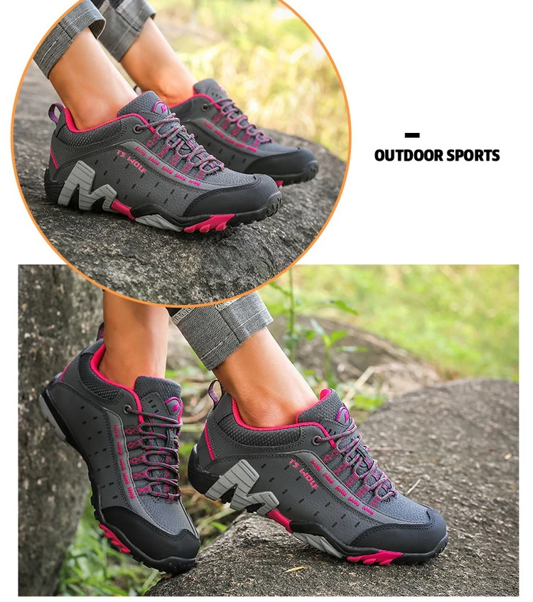 Lekkie męskie buty trekkingowe turystyczne z wodoodporną odkrytą konstrukcją i oddychającą membraną antypoślizgowe - Wianko - 26