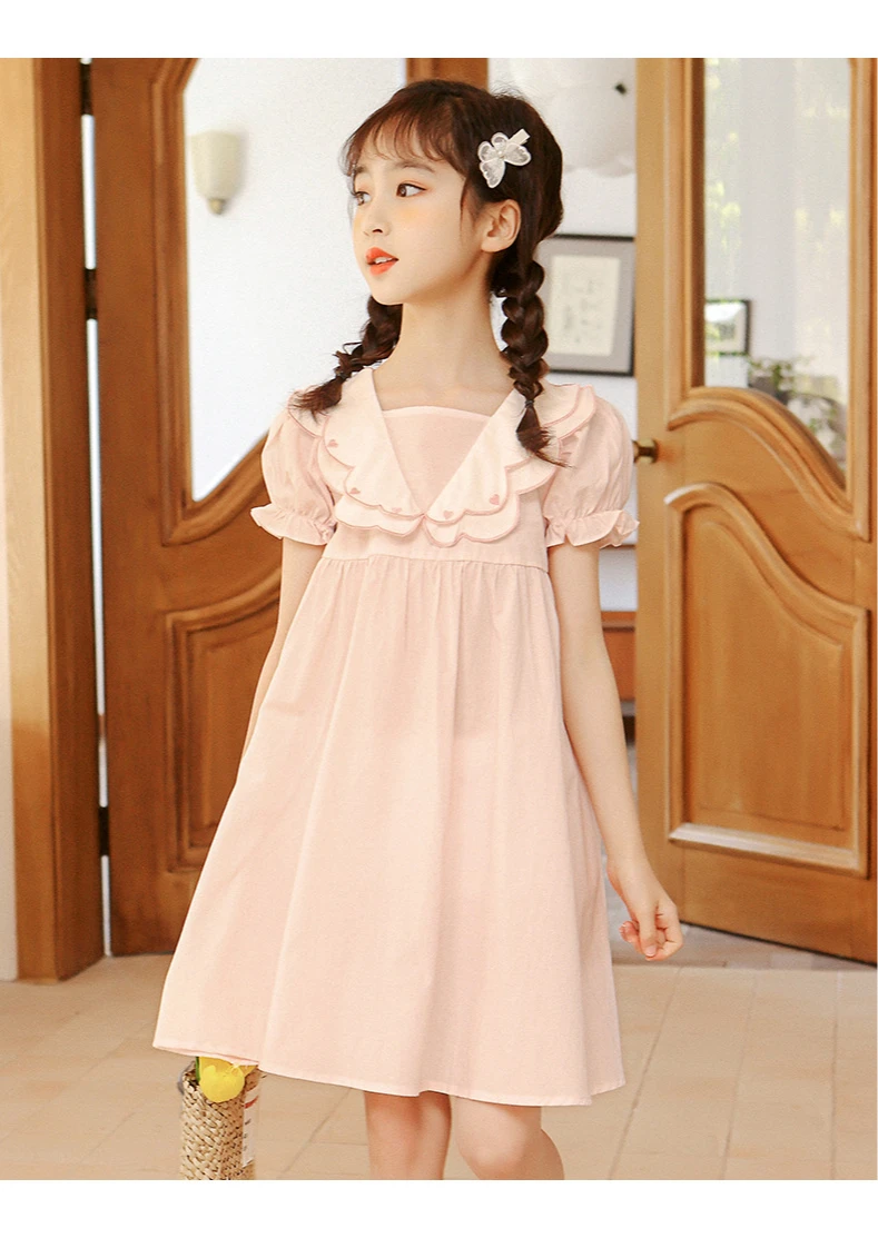 Letnia sukienka dla dziewczynek różowa elegancka księżniczki plaża dziecięca 6-16 lat - Wianko - 2