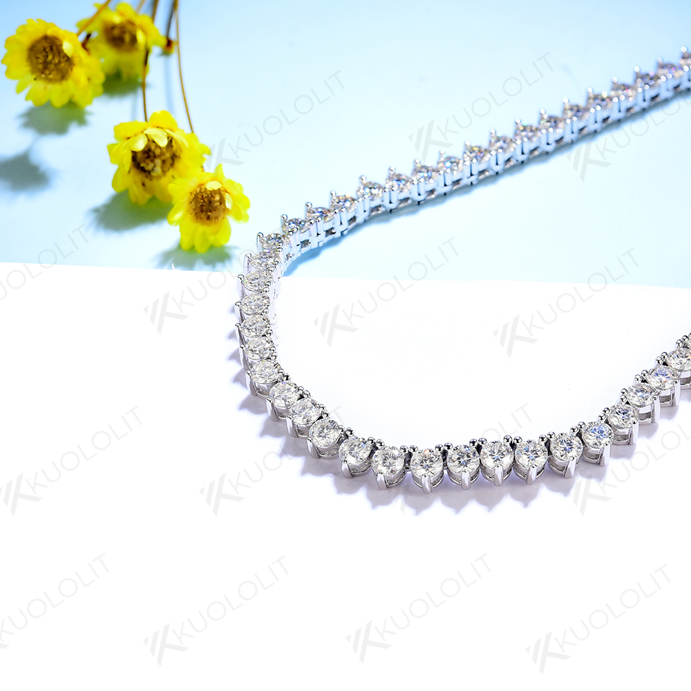 Kuololit Moissanite Tennis Necklace for Women Sterling 925 Silver D/VVS Moissanite with Certification 3 Prong Necklace for Party S0f6b3a032e6c4adc899b7da84a3df6ecw