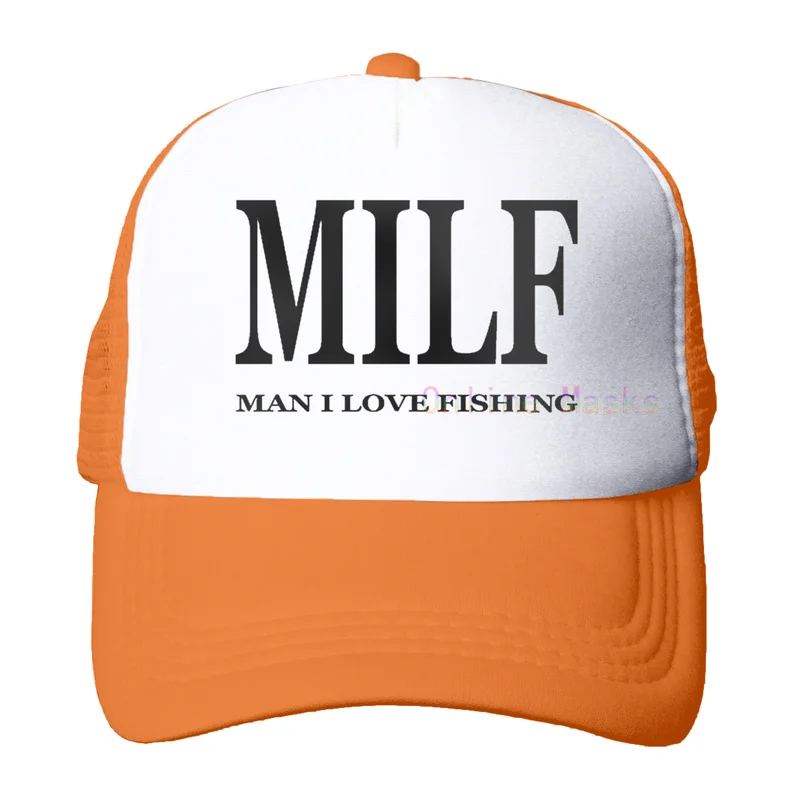 Funny Trucker Hat Milf Man I Love Fishing Fishing Baseball Cap Retro  Vintage Joke Fish