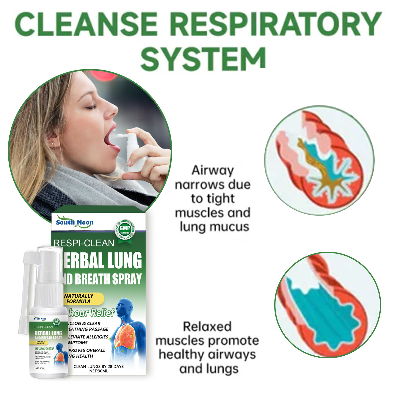 South Moon RespiClean Herbal Lung And Breath Spray Xohapro