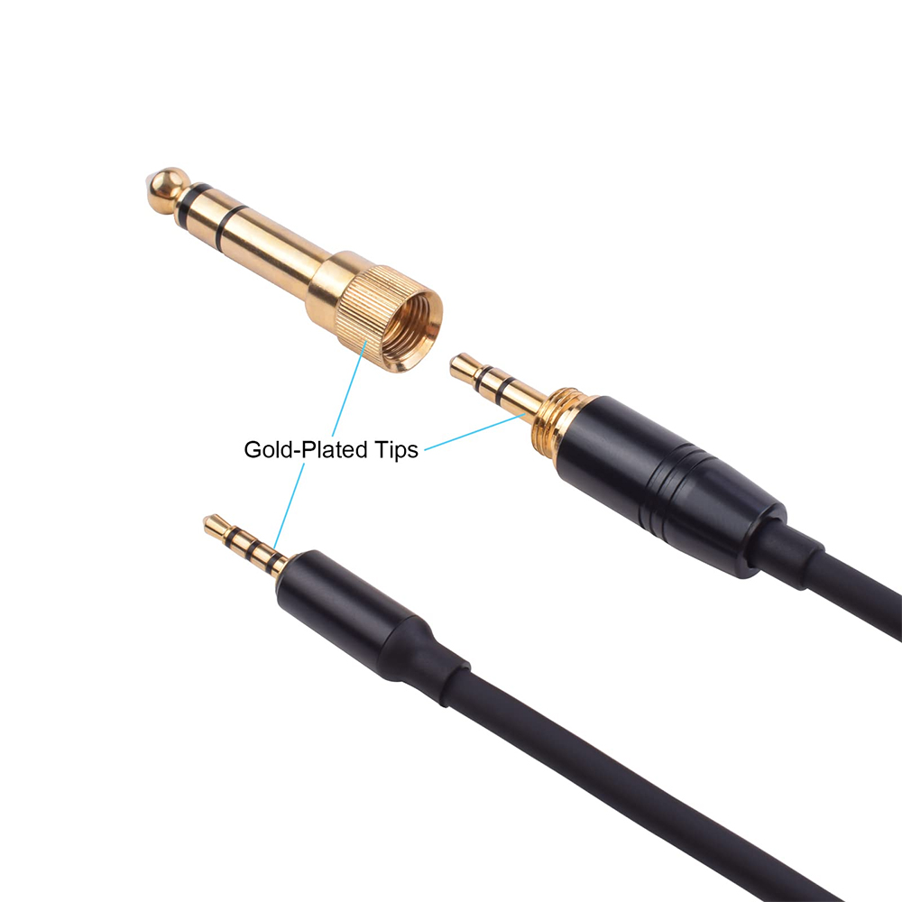 6.35mm Spring Coiled Replacement Cable Extension Cord For Shure Aonic 40 50 Bluetooth Wireless Noise Cancelling Headphones 6.35mm Spring Coiled Replacement Cable Extension Cord For Shure Aonic 40 50 Bluetooth Wireless Noise Cancelling Headphones