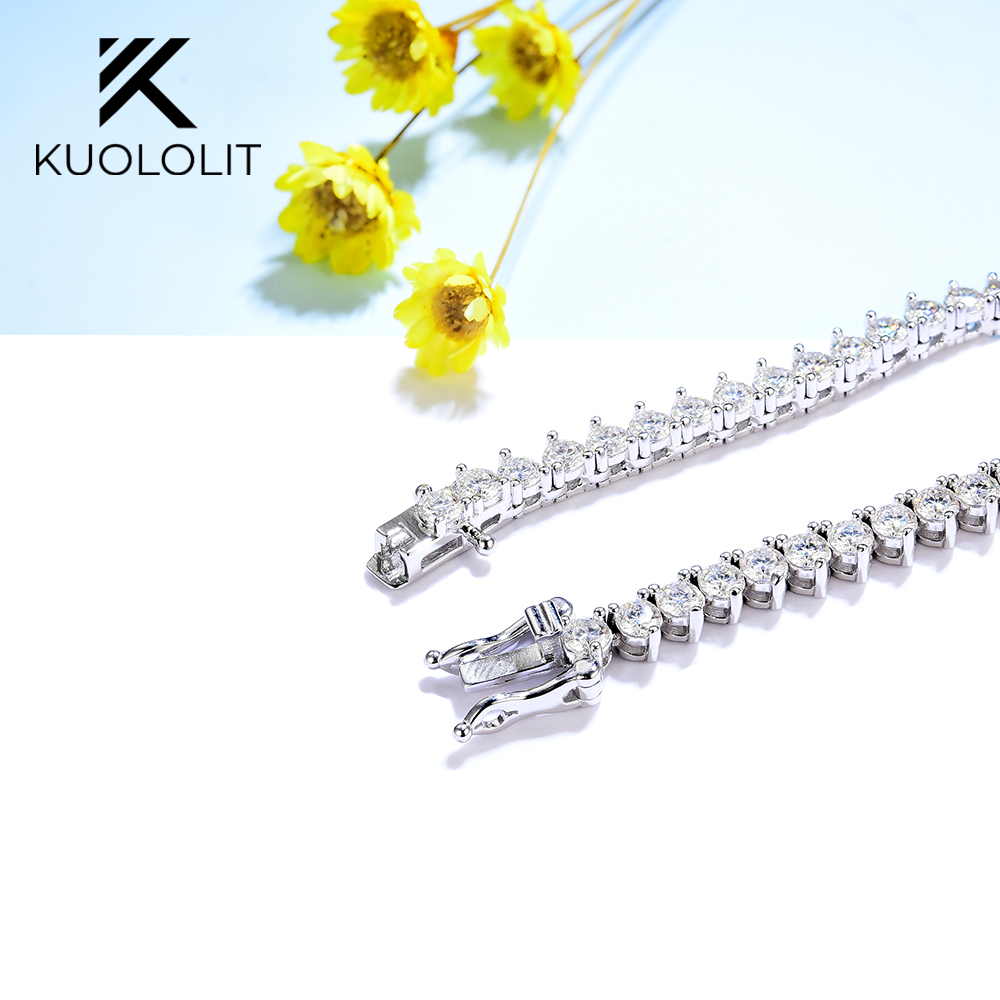 Kuololit Moissanite Tennis Necklace for Women Sterling 925 Silver D/VVS Moissanite with Certification 3 Prong Necklace for Party S286c14179f1448b4a3f47781a24638f9L