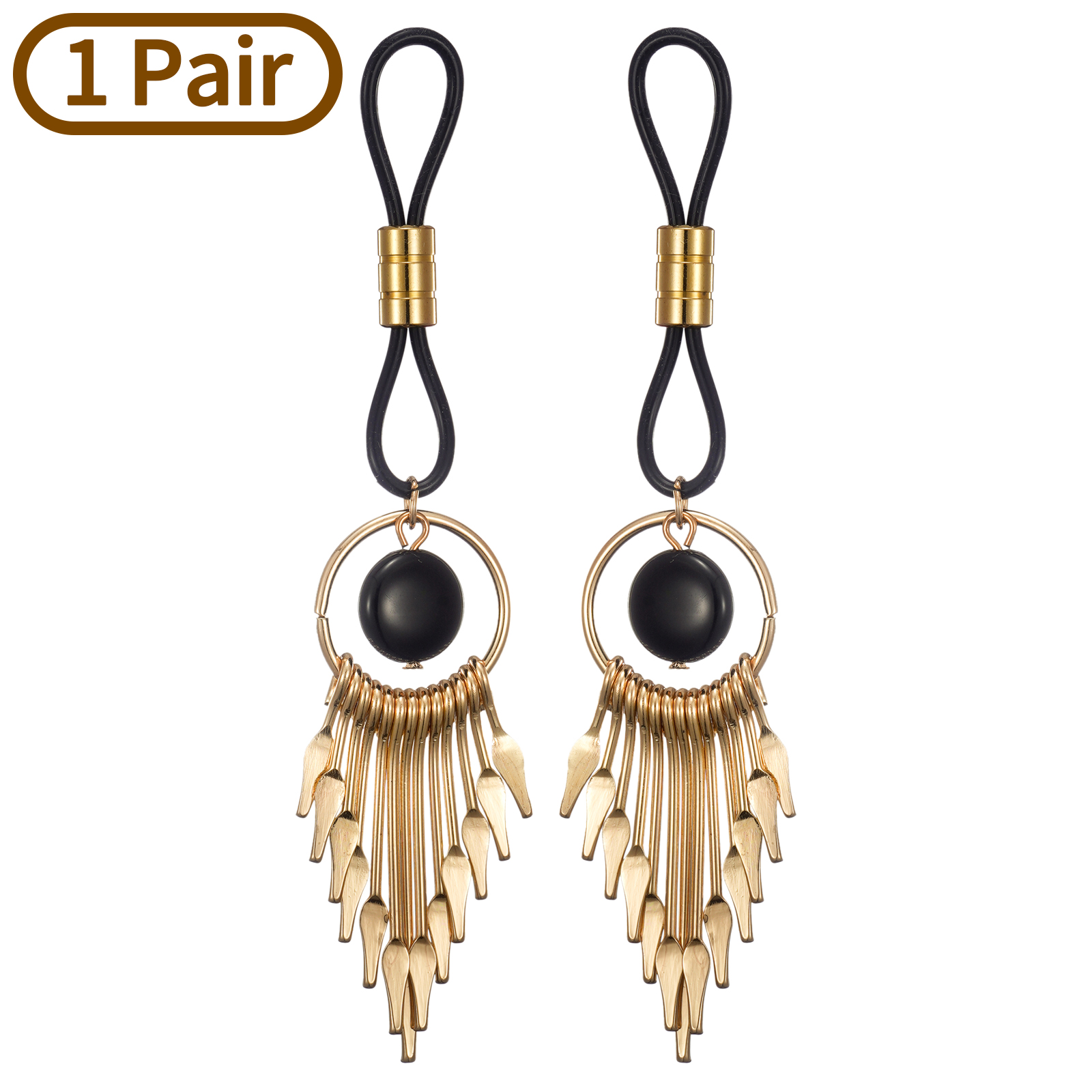 Зажимы для сосков с перьями на цепочке Concorde Sweet Caress, черные 5700710010 - Concorde - Зажимы для сосков - Купить