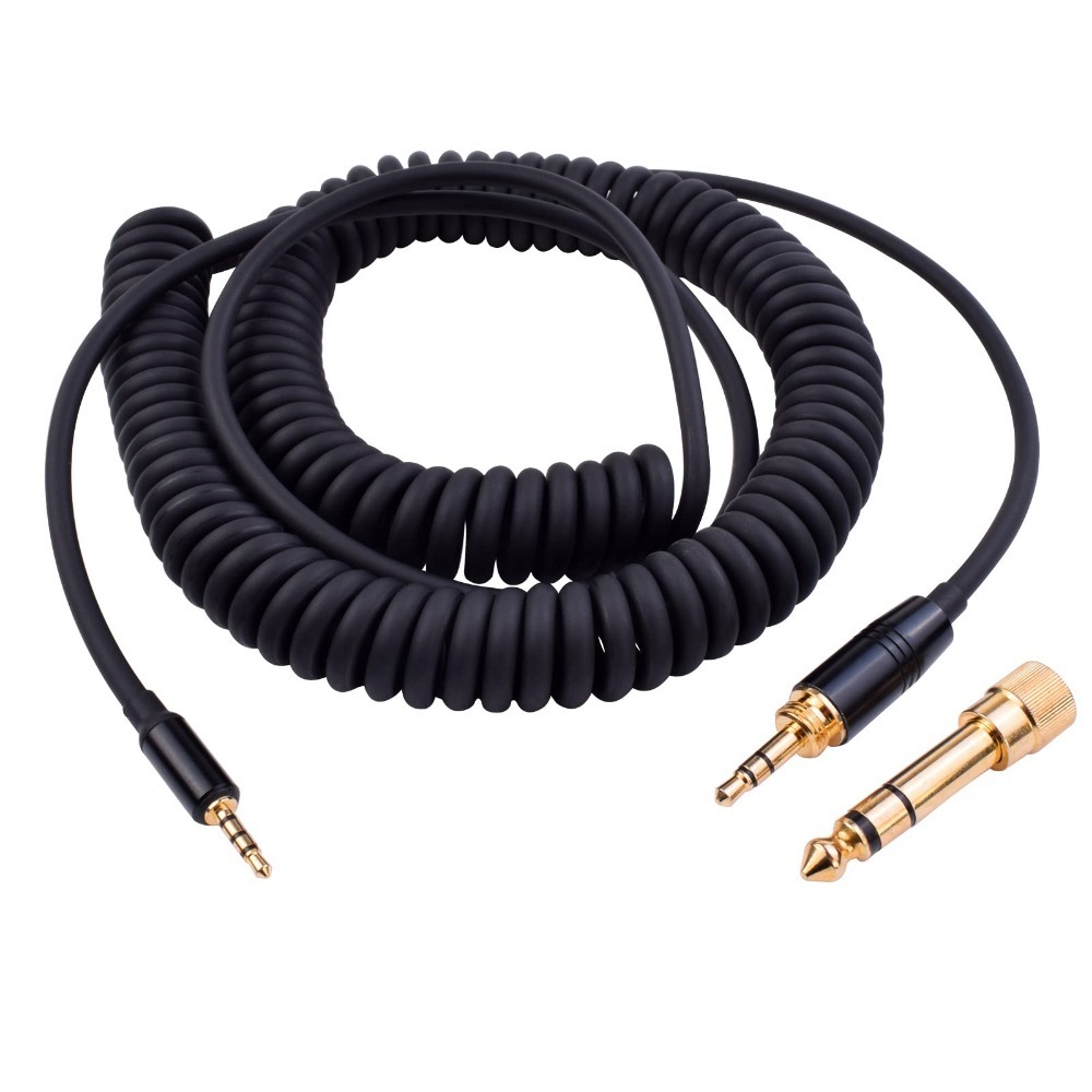 6.35mm Spring Coiled Replacement Cable Extension Cord For AKG Y600NC Y50 Y40 Y55 Y45BT K840KL K490NC K545 Headphones 6.35mm Spring Coiled Replacement Cable Extension Cord For AKG Y600NC Y50 Y40 Y55 Y45BT K840KL K490NC K545 Headphones
