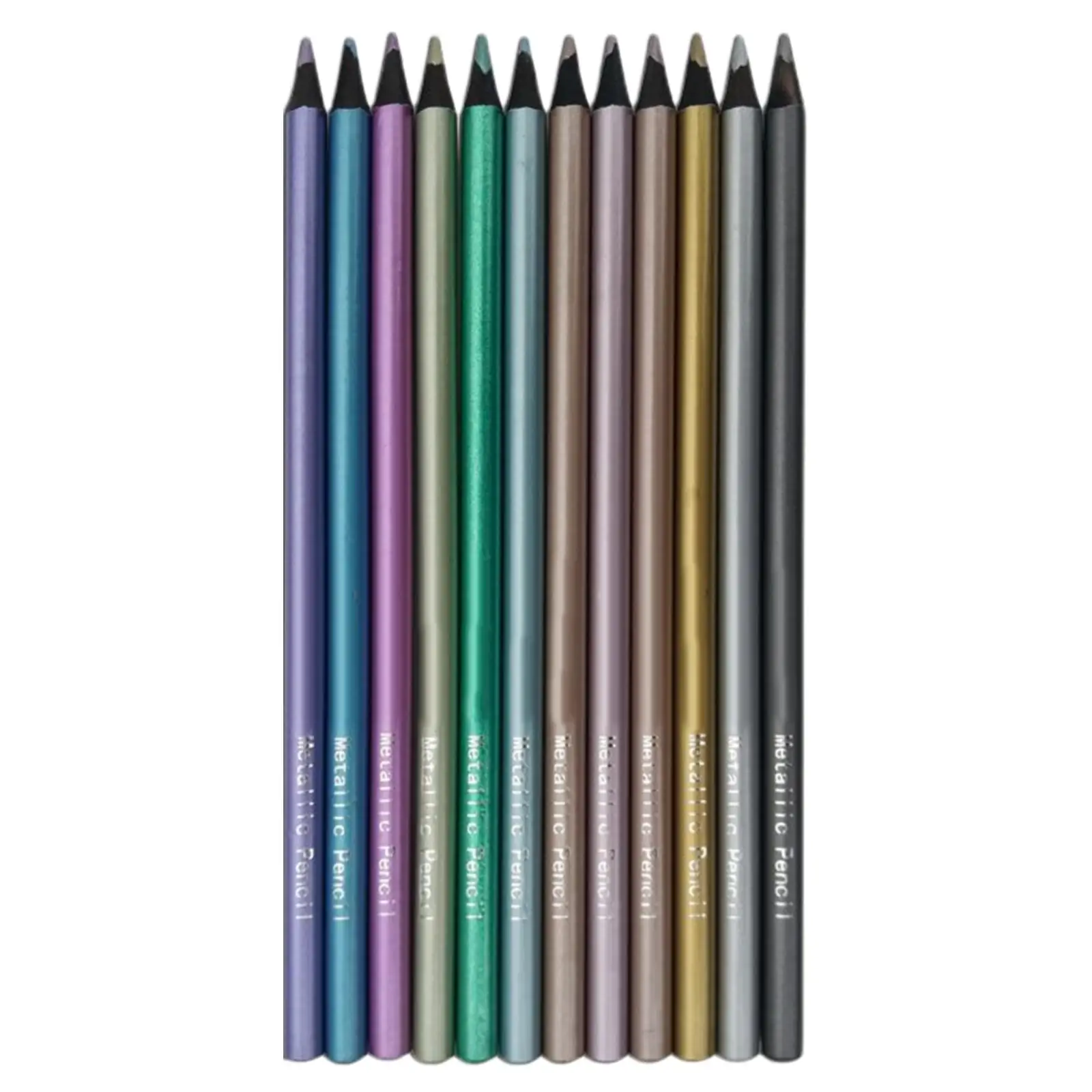 12Pcs Drawing Metallic Pencil Set Professional Art Sketching Pencils Graphite Colored Pencils Painting Adults Kids Beginner
