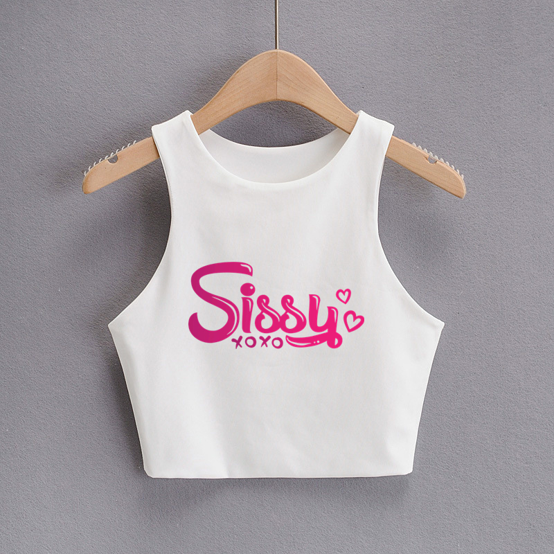 SISSY XO XO Cute Heart Print Summer Fashion Women Sexy Slim Tops O-neck Sleeveless Double Nylon Ladies Good Quality Tank Top SISSY XO XO Cute Heart Print Summer Fashion Women Sexy Slim Tops O-neck Sleeveless Double Nylon Ladies Good Quality Tank Top