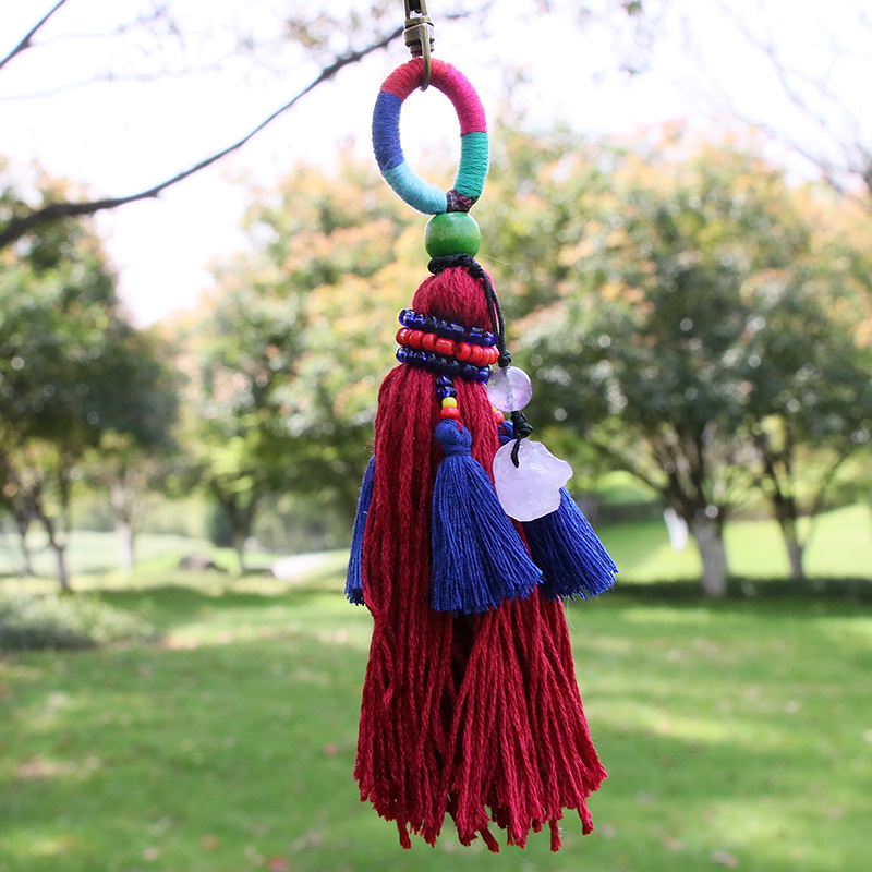 Amethyst Crystal Boho Keychain - Braided Tassel Charm 7 Sad090e7ade564582b3dba0615fa39f7b7