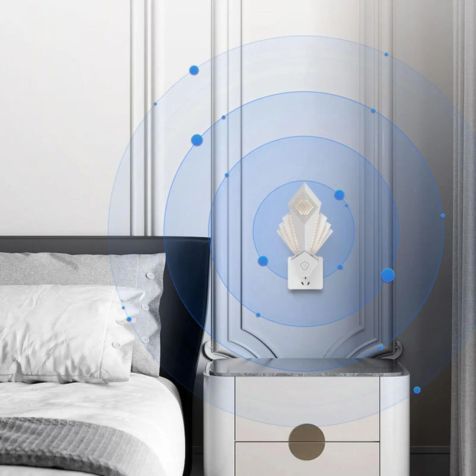 Ultrasonic Pest Repeller White Energy Saving Dust Mite Killer for Home Bedroom Shops