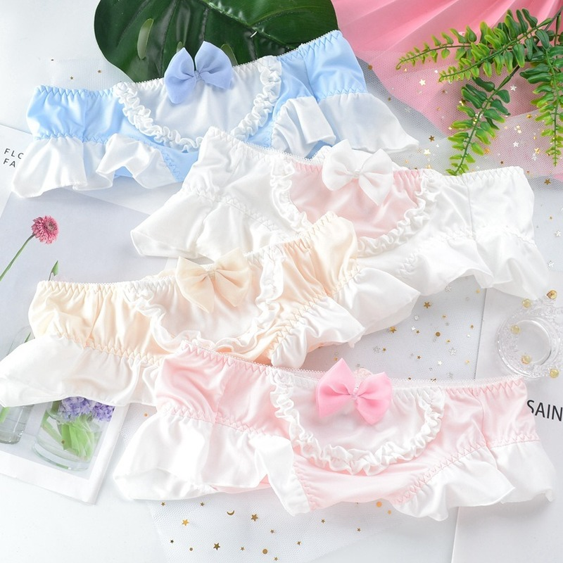 Lolita School Girl Sweet Panties Japanese Soft Cute Silk Briefs Passionate Temptation Bow Thong Underwear Women Pink Intimate Lolita School Girl Sweet Panties Japanese Soft Cute Silk Briefs Passionate Temptation Bow Thong Underwear Women Pink Intimate