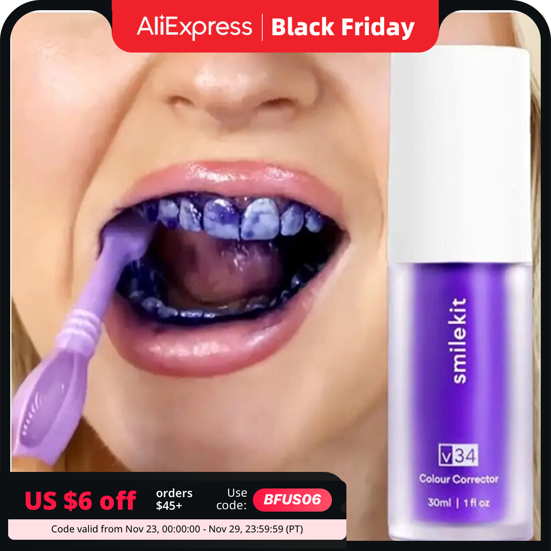 Best of Update 30ml V34 Purple Whitening Toothpaste Remove Stains Reduce Yellowing Care For Teeth Gums Fresh Breath Brightening Teeth Reviews & Tips