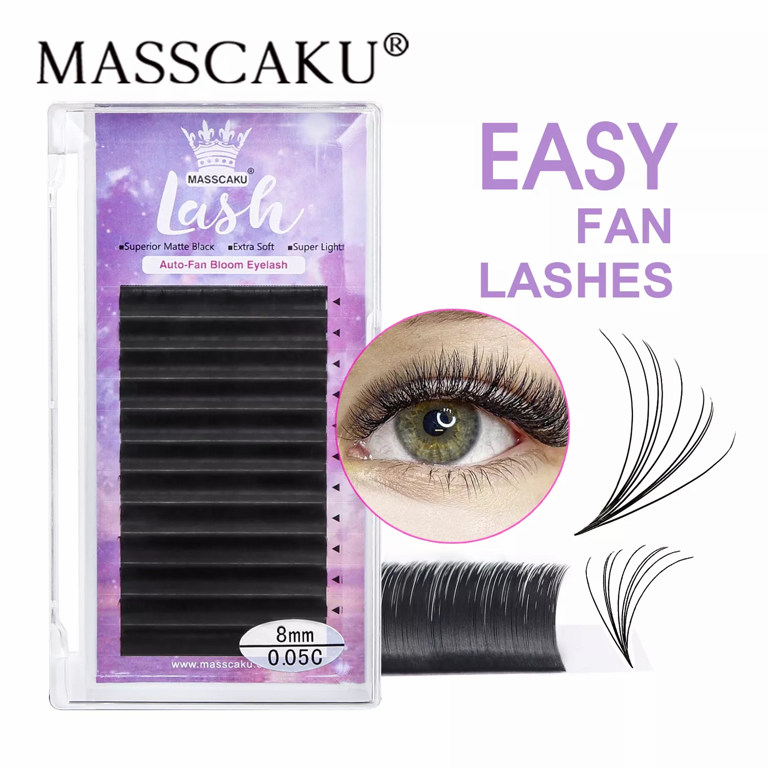 Best of MASSCAKU Make-up Super Long Easy Fanning False Lashes 8-20mm Fast Blooming 2d-20d Fanning Lashes For Building Eyelash Extension Reviews & Tips