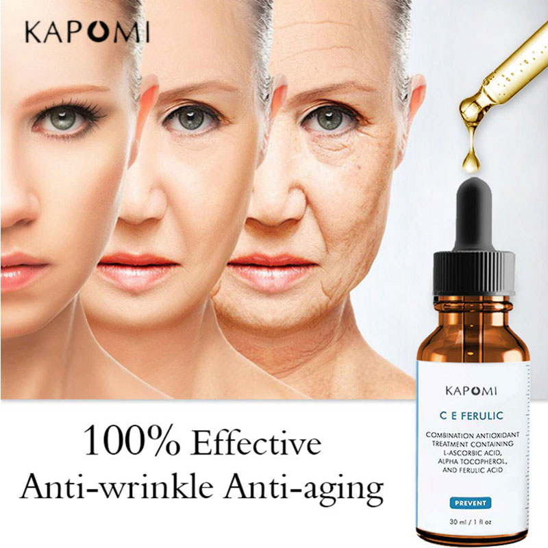 Best of Kapomi Hot Sale CE Ferulic Vitamin C Serum Whitening Anti-aging VC Essence Oil Serum Facial Hyaluronic Acid Skin Care Reviews & Tips