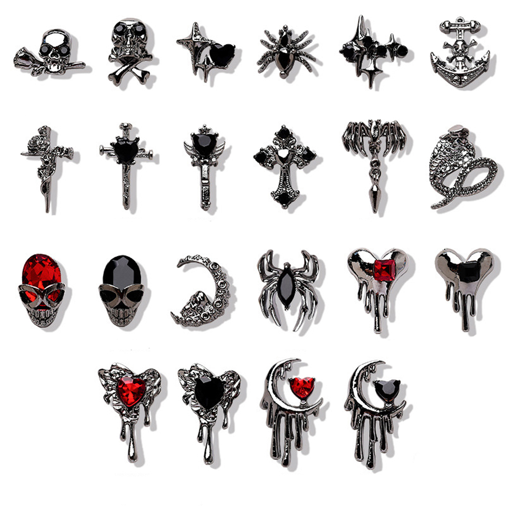 Best of 10Pcs Chrome Dark Style Punk Heart Nail Art Charm 3D Metal Retro Personality Cross Heart Nail Decoration Manicure Accessories Reviews & Tips