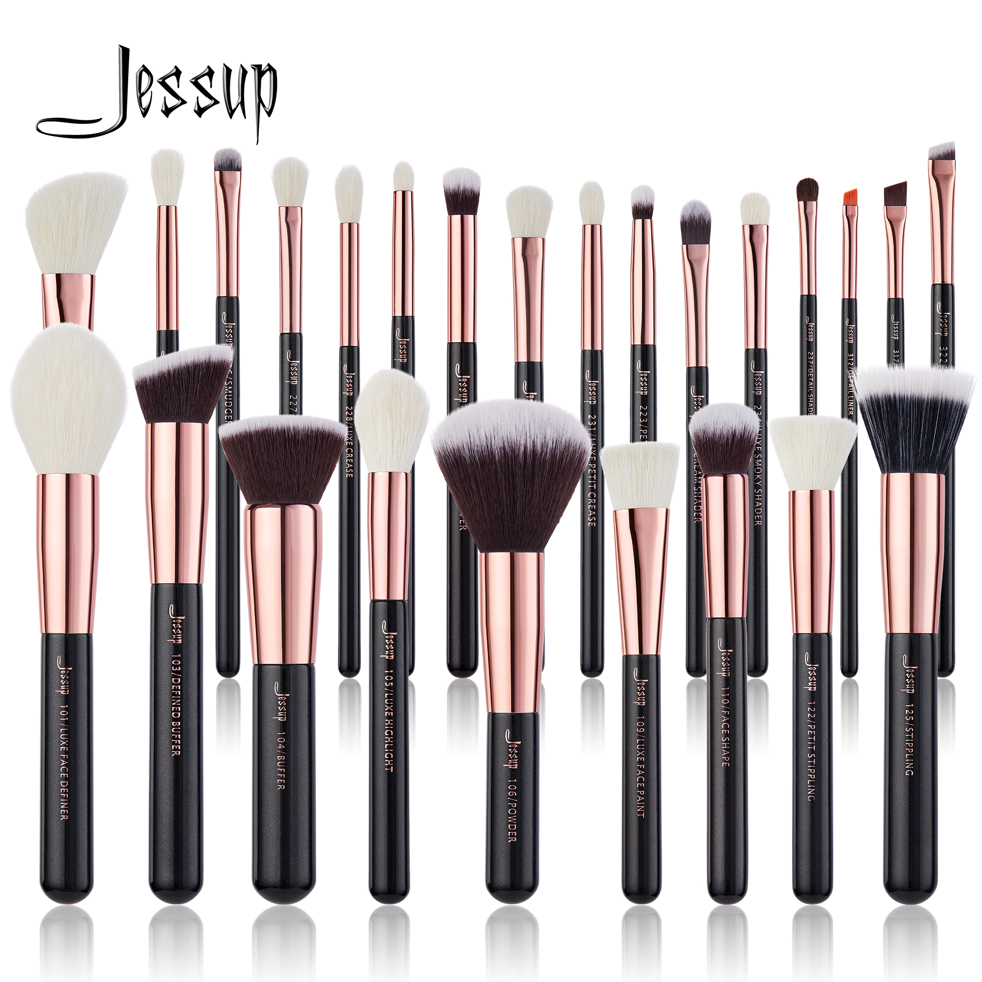 Best of Jessup Makeup Brushes Set 6-25pcs Foundation Powder Eyeshadow Liner Brush Blending Highlighter Brocha Maquillaje RoseGold / Black Reviews & Tips