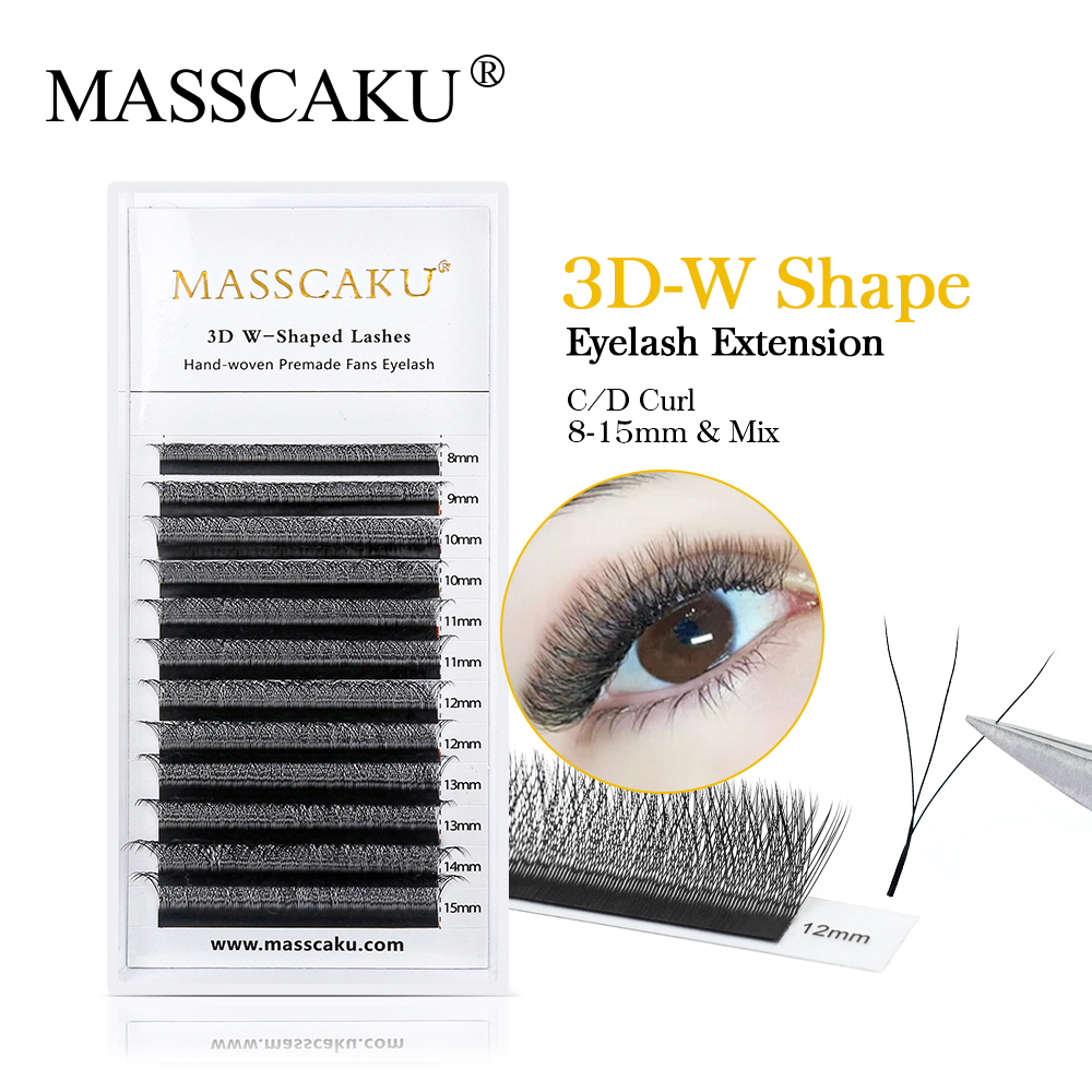 Best of MASSCAKU 5D W Shape Blister Premade Fans Lash Extensions Super Soft W Design Volume Eyelash Natural Flase Lashes Makeup Reviews & Tips