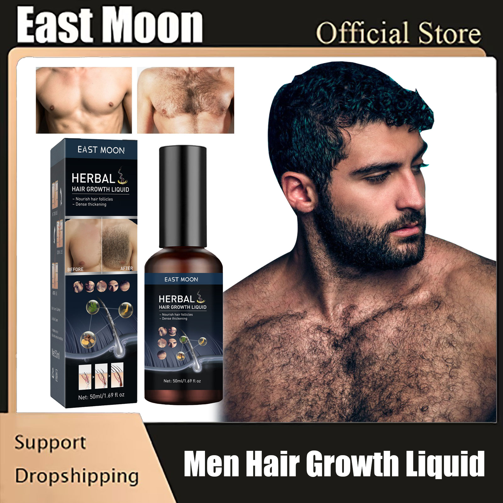 Best of Hair Growth Serum Chest Body Hair Mustache Regrowth Longer Thicker Hair Thinning Treatment Moisture Nourish Beard Growth Spray Reviews & Tips