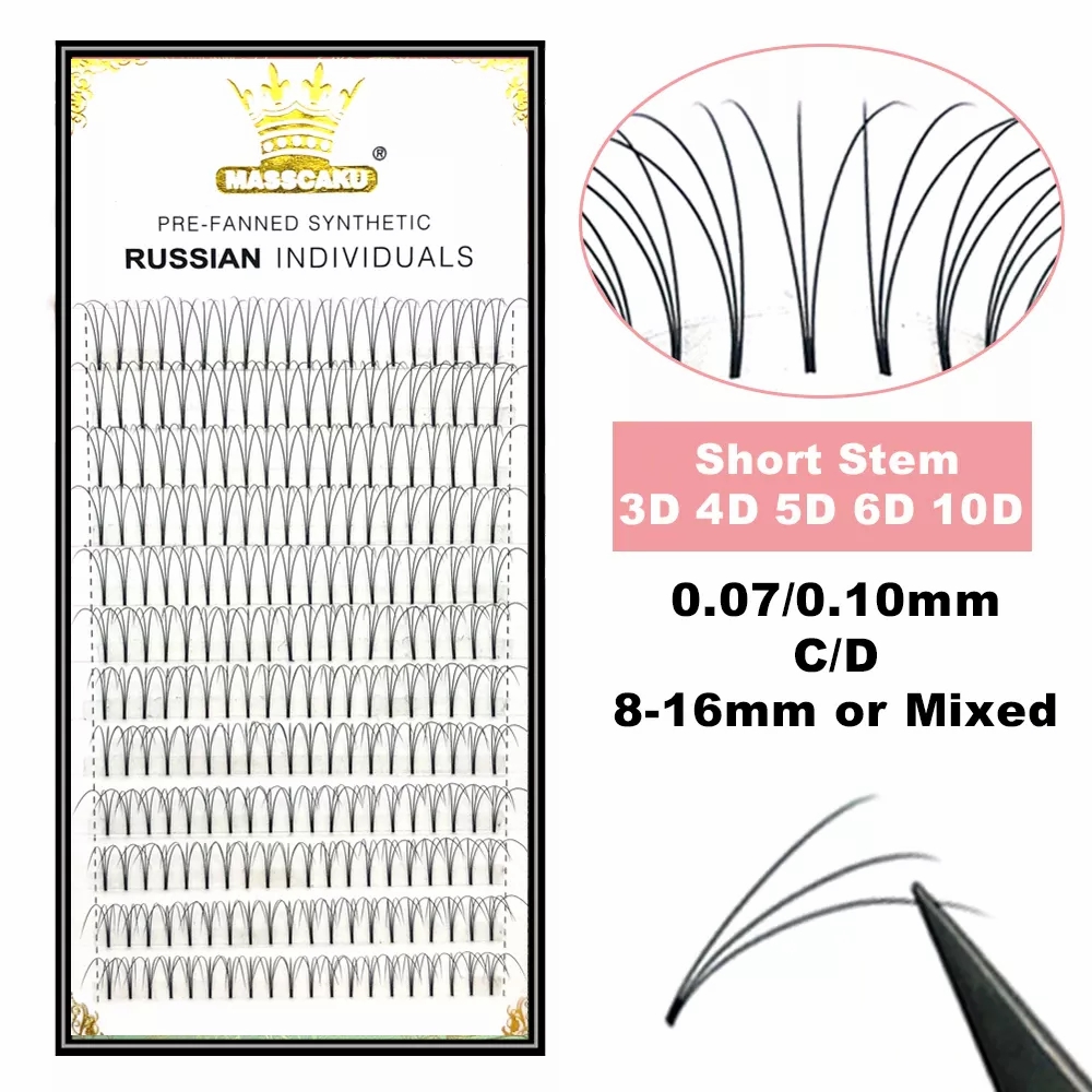 Best of MASSCAKU Lashes Premade Wide Fans 3d / 4d / 5d / 6d / 10d / 20d Short Stem Russian Volume Professional Eyelash Extensions Faux Mink Reviews & Tips