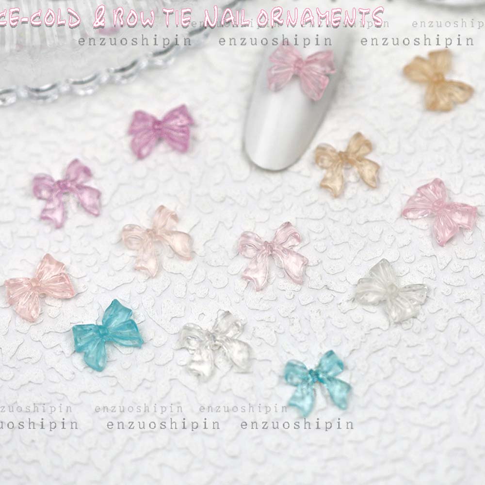 Best of 50pcs Jelly Ribbon Bow Nail Art Charm 3D Kawaii Transparent Candy Color Bowknot Ribbon Nail Decoration DIY Nail Ribbon Parts Reviews & Tips