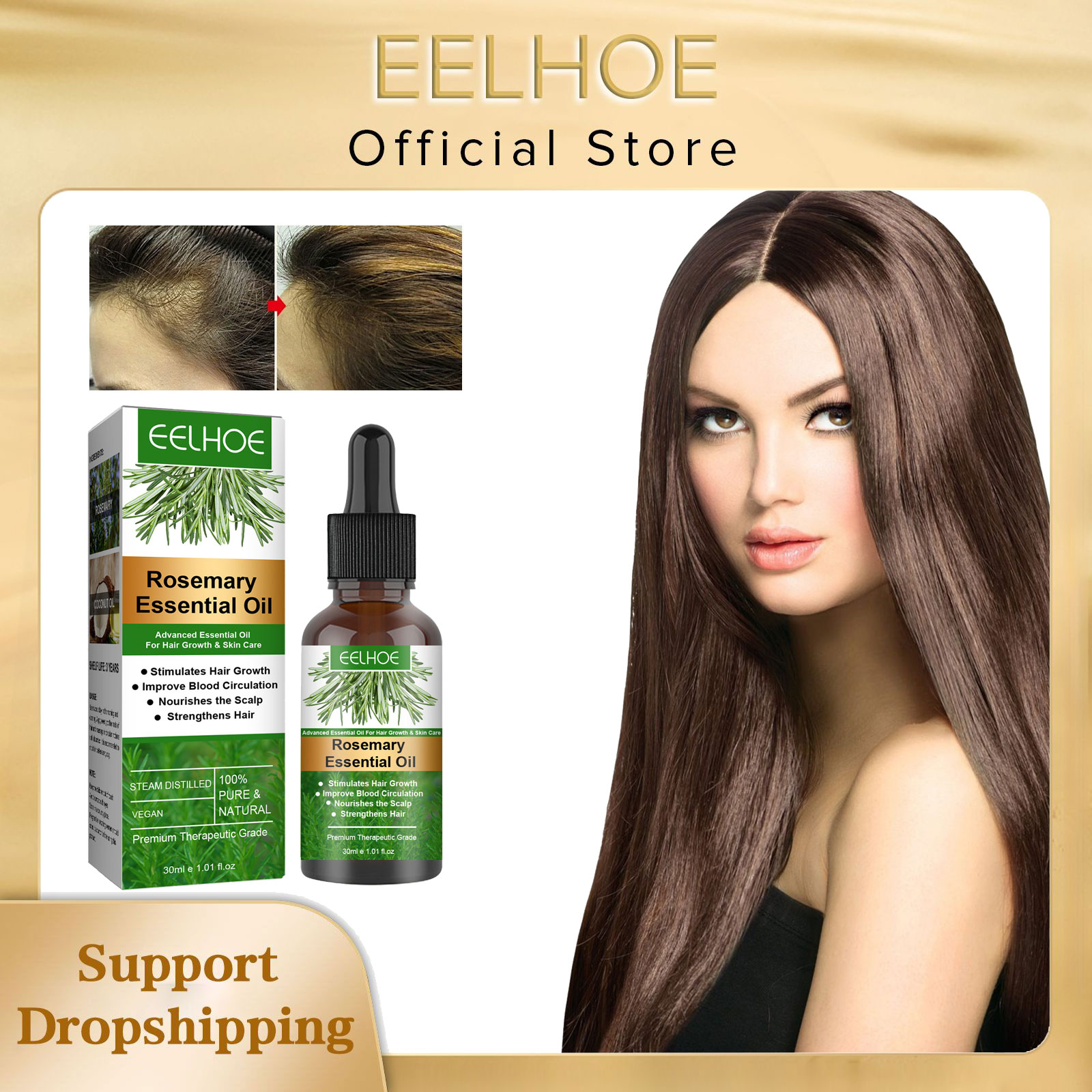 Best of Eelhoe Rosemary Essential Oil Nourishes Repairs Improves Frizz Prevents Hair Loss Eliminates Itching Thinning Damaged Hair Care Reviews & Tips