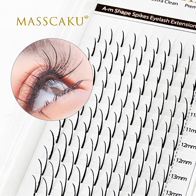 Best of MASSCAKU 12Rows A / M Shape Spikes Eyelash Extensions Natural Single Cluster Lashes Soft Wispy Spike Volume False Eyelashes Reviews & Tips