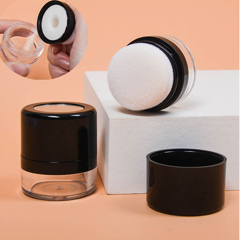 Best of Portable Loose Powder Box With Mirror Mushroom Sponge Puff Cosmetic Travel Powder Case Container Blusher Finishing Powder Jar Reviews & Tips