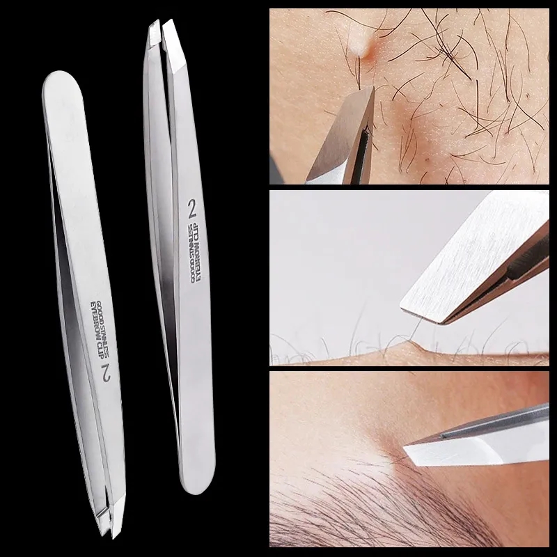 Best of Eyebrow Tweezer Stainless Steel Slanted Eye Brow Clips Hair Removal Makeup Tools Eyelashes Extension Double Eyelid Application Reviews & Tips