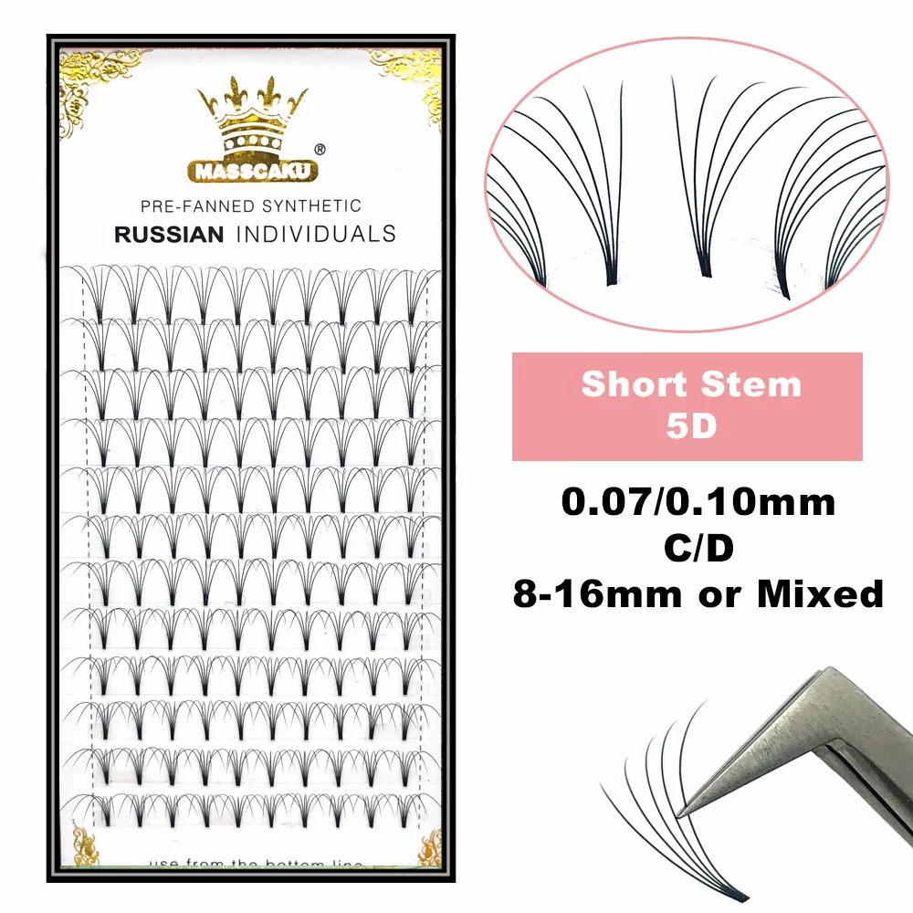 Best of MASSCAKU Premade Russian Volume Short Stem Eyelash Extensions Wide Fans 3D 4D 5D 6D 10D 20D Faux Mink Lashes Wholesale Reviews & Tips