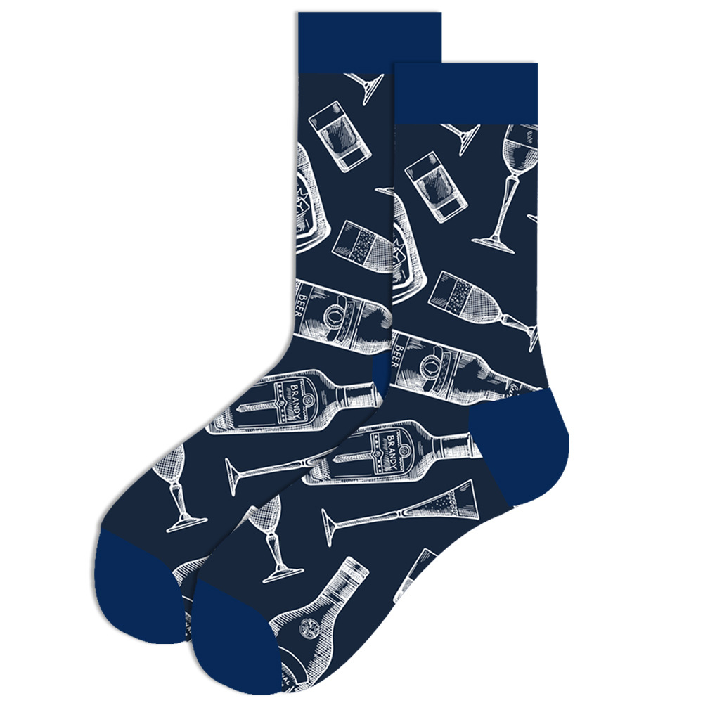 1 Paar neue geometrische Herrensocken für Herbst und Winter, Obst-Damensocken, Street-Fashion-Socken, Astronautensocken – Detail 24
