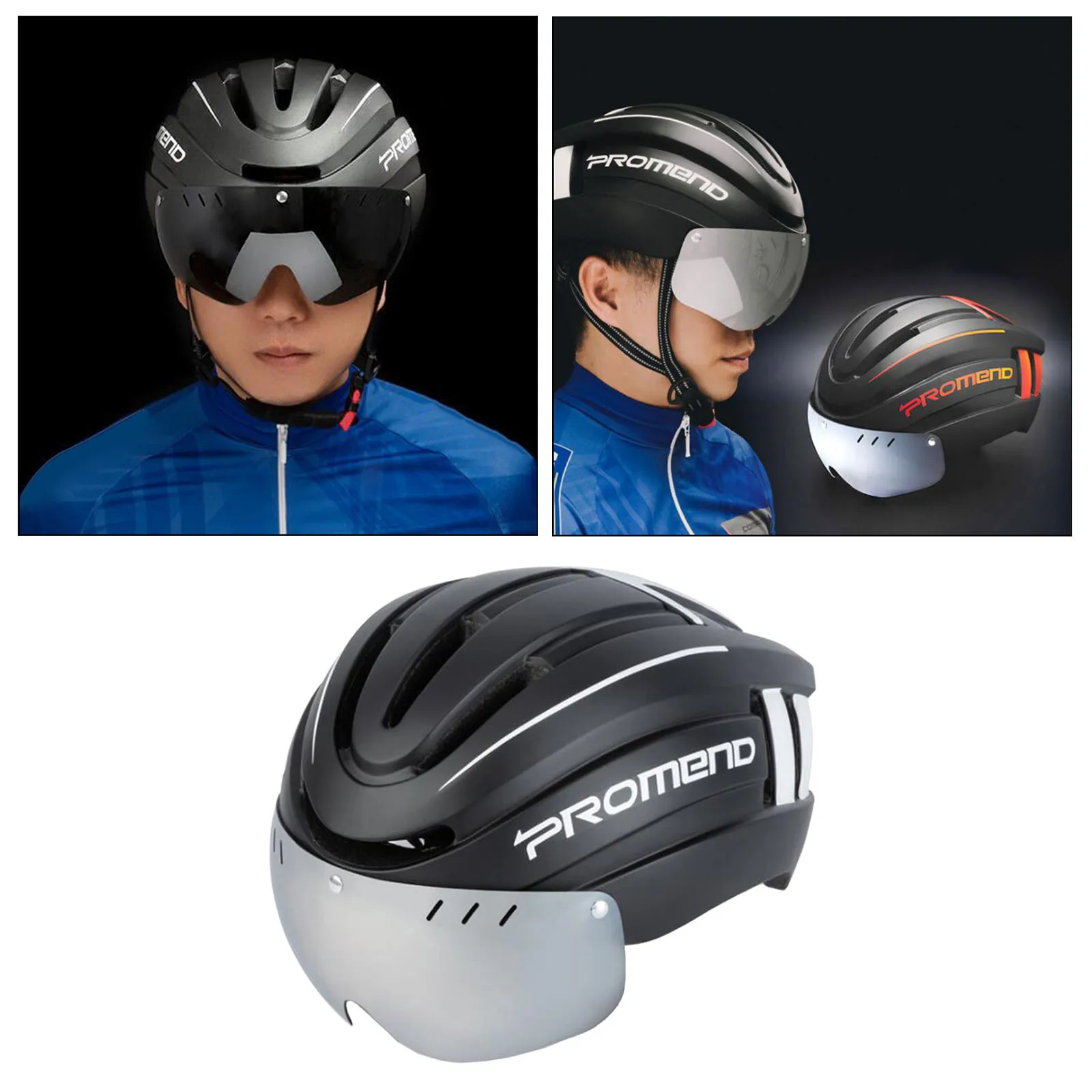 MTB Bicycle Helmet Men Women Lighting Road Bike Cycling Electric scooter Helmet Motorcycle Helmet with Tail Light and Visor