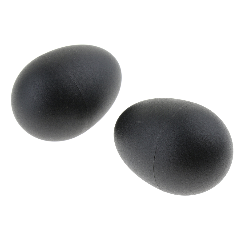 Pack of 2 Plastic Egg Shaker Black Kids Baby Toddler Preschool Musical Rattle Toy