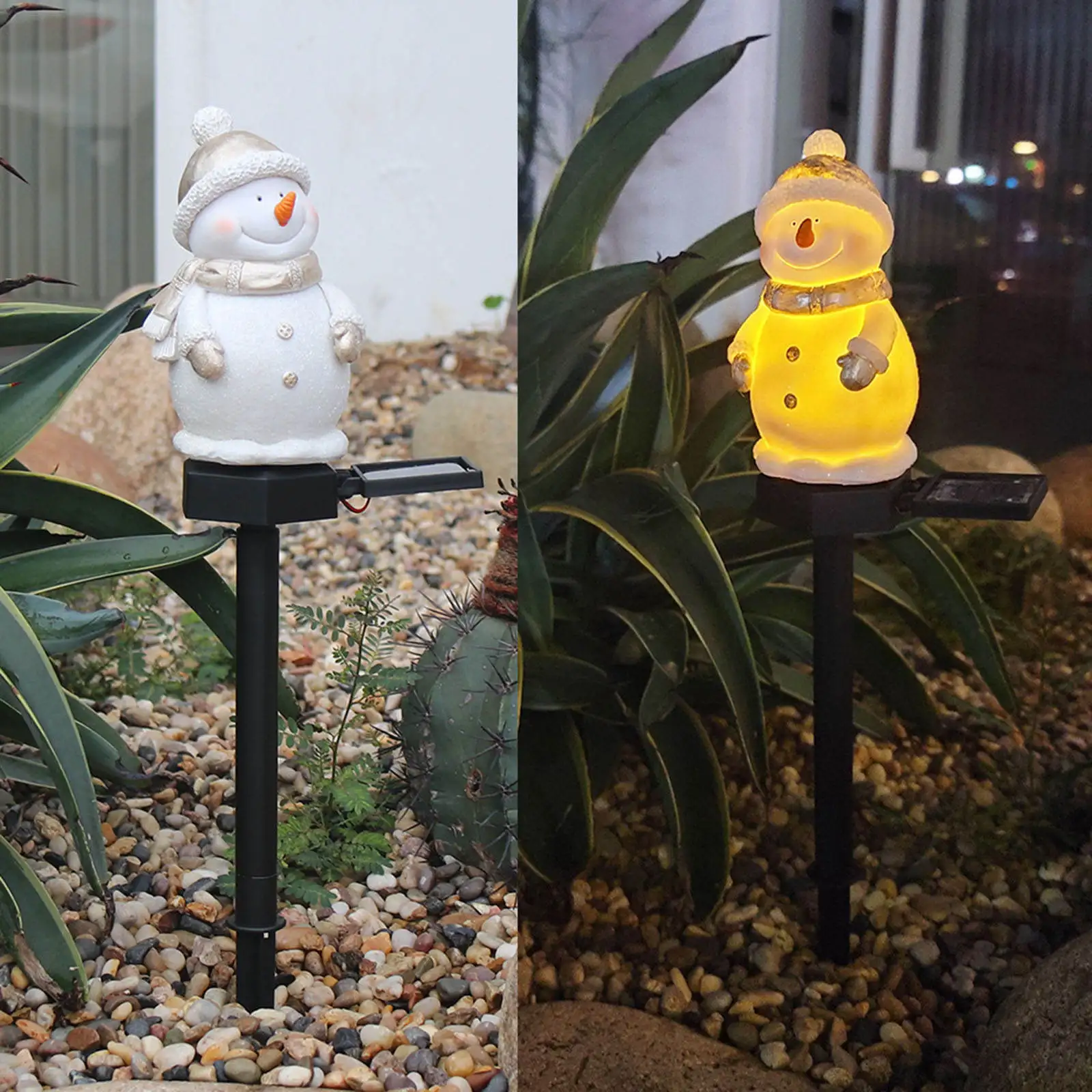 Solar Christmas Outdoor Lights Snowman Path Lights Landscape Lights Christmas Light for Lawn Yard Garden Christmas Decoration