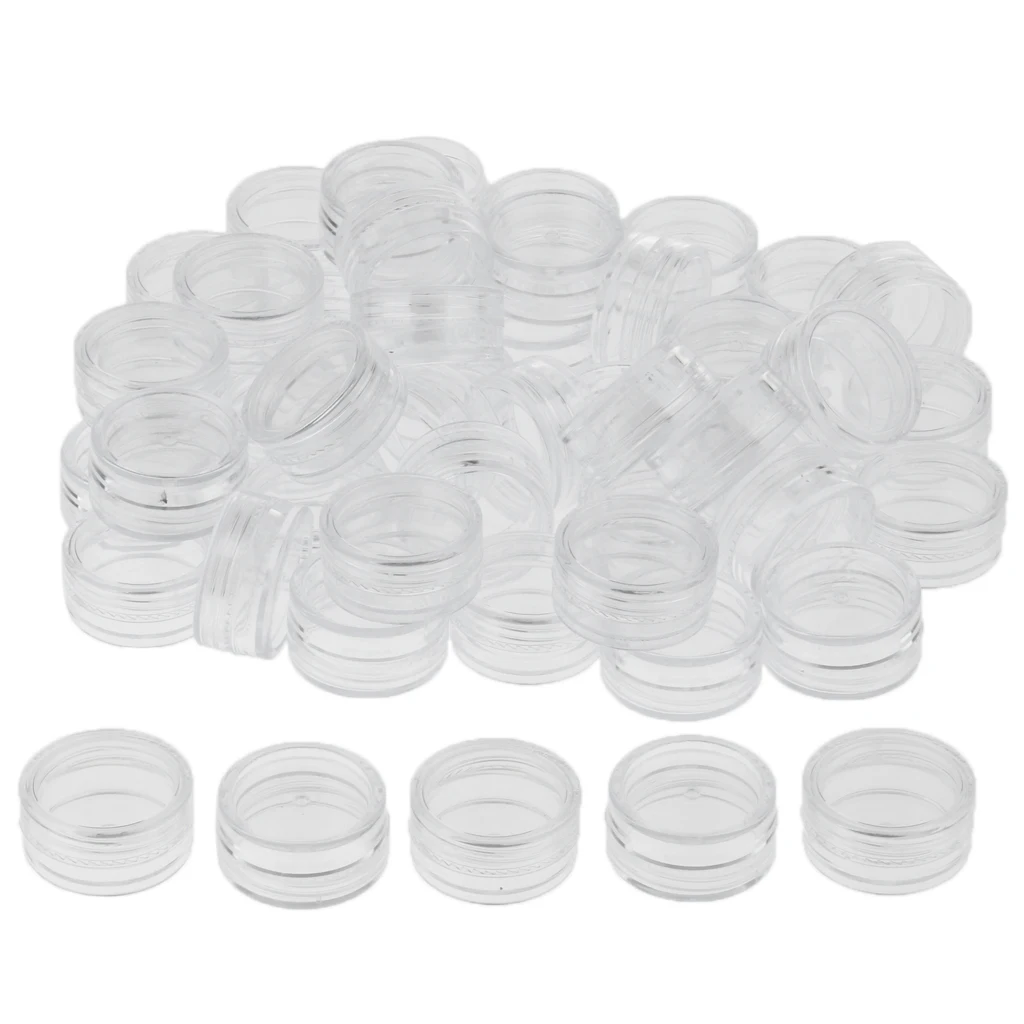 50pcs Cream Jar Cosmetic Container Travel Potty Jar Plastic Jar Lotion Cream Jars Sample Empty Container