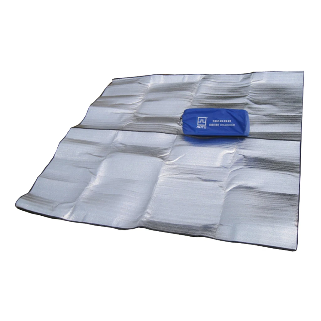 Dual Side Aluminum Foil Insulating Foam Camping Blanket Beach Park Outdoor Portable Travel Sand Proof