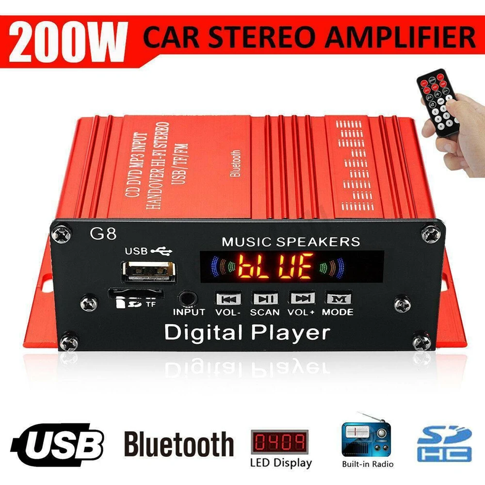 Bluetooth Stereo Audio 2 Channel Amplifier Receiver Stereo Integrated Amp