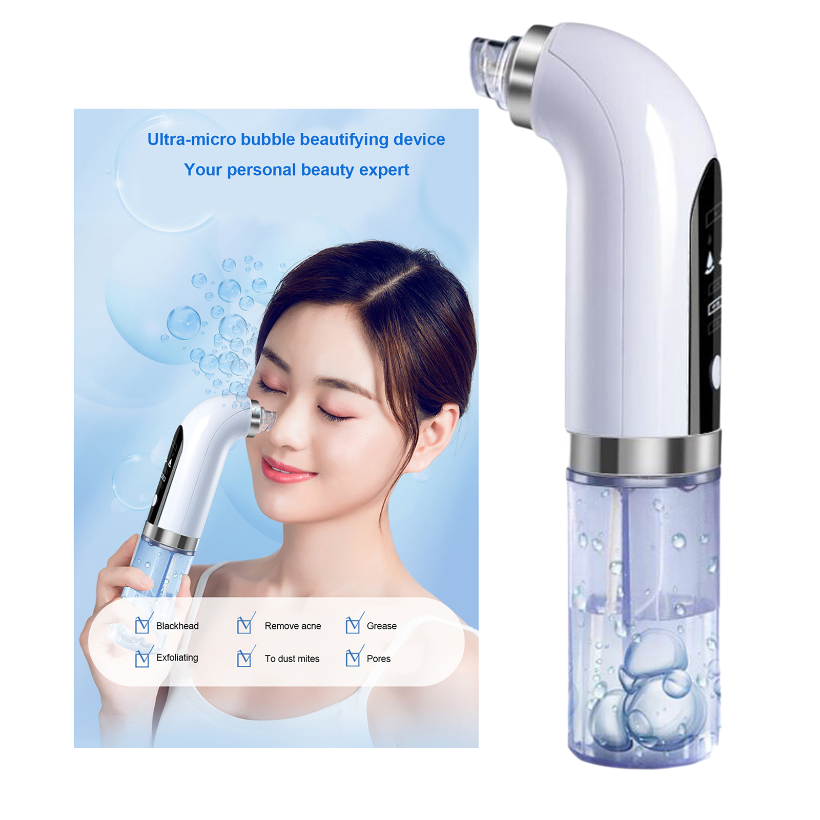 Small Bubble Electric Vacuum Cleaner Acne Blackhead Remover Beauty Device