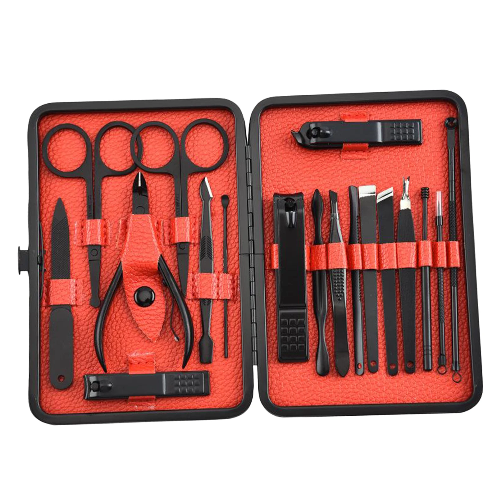 18Pcs Men Women Manicure Stainless Steel Nail Scissors Grooming Tool Set