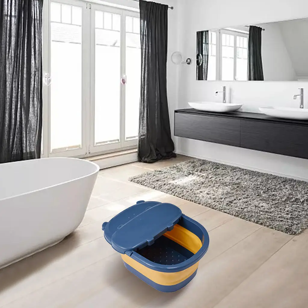 Foldable Foot Bath Basin with Hippo Cover for Children Child, Sauna Soak Tubfoot Care