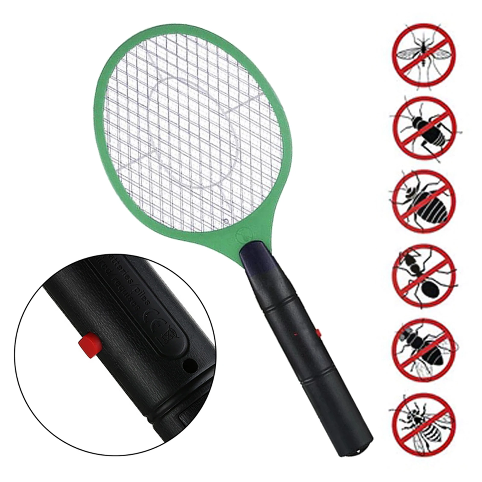 2 PCS Bug Zapper Electric Mosquito Fly Swatter Bugs Killer Mini Racket Swatter 