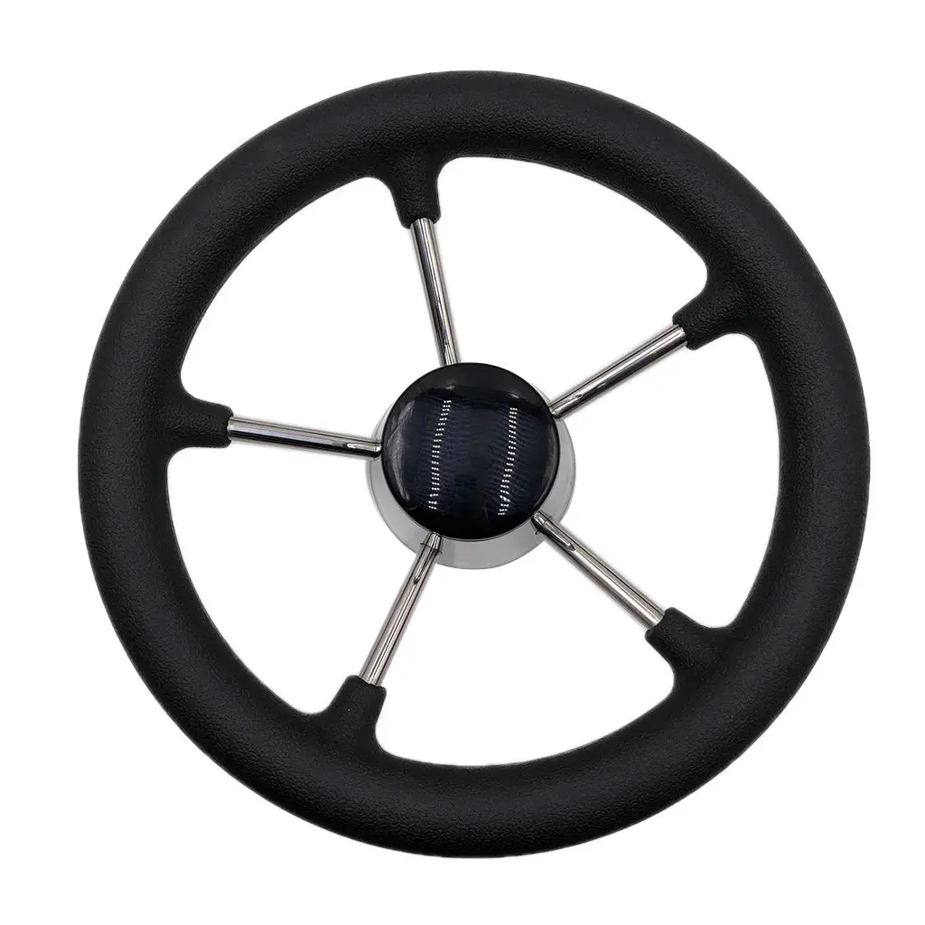 Universal 5-Spoke 11`` Boat Steering Wheel 3/4`` Tapered Shaft Non-directional Steering Wheel For Yacht Boat Accessorie Marine